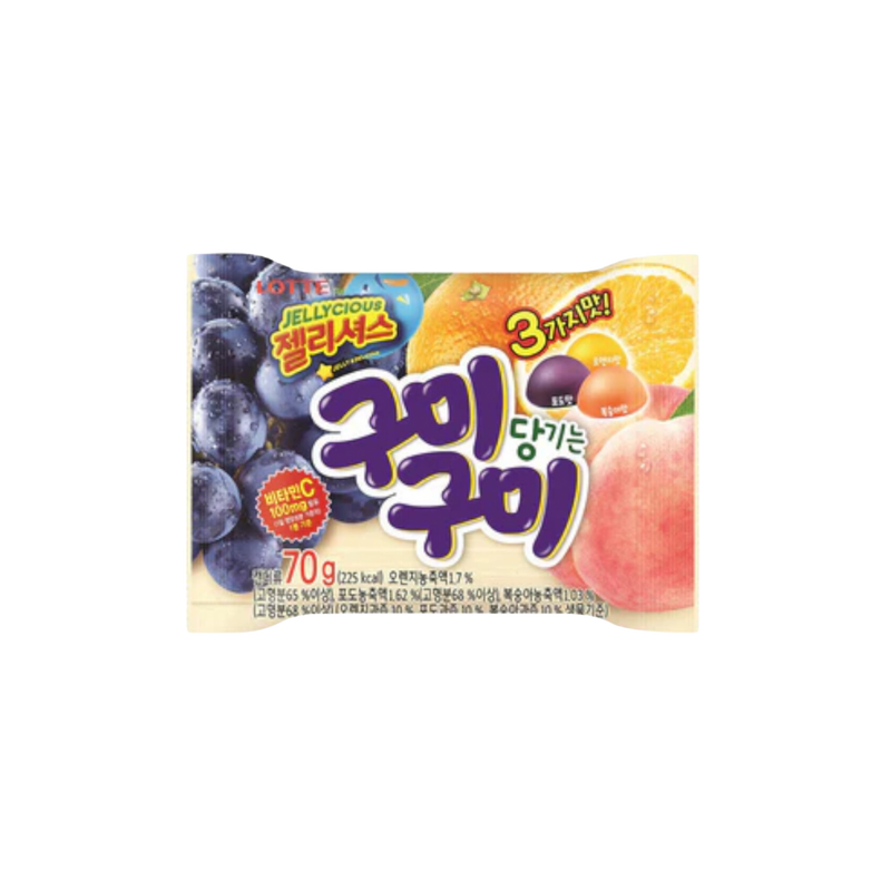 Lotte Jellycious Gummy Fruit Jelly 3 Flavor 70g