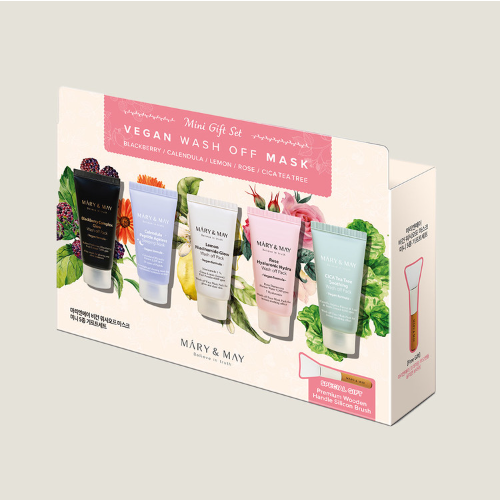 Vegan Wash off MasK MINI Gift Set (TeaTree Soothing Wash off Pack 30g 1EA+Rose Hyaluronic Hydra Wash off Pack 30g 1EA+Lemon Niacinamide Glow Wash off Pack 30g 1EA+Blackberry Complex Glow Wash off Pac